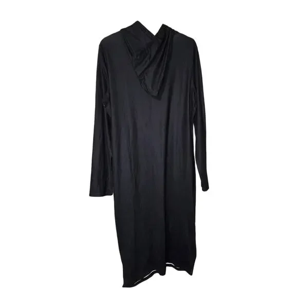 Missky Small Black Baggy Hoodie Dress w/ Reindeer and Stars [0007] - Picture 2 of 10